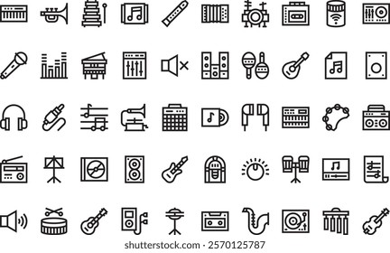 Music icons  High-Quality Vector Icons Collection with Editable Stroke. Ideal for Professional and Creative Projects.