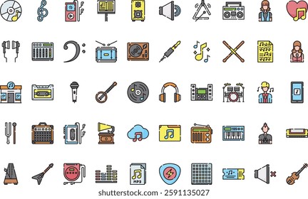 Music icons High-Quality Vector Icons Collection with Editable Stroke. Ideal for Professional and Creative Projects.