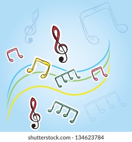 Music icons (instruments, objects and elements) Vector illustration