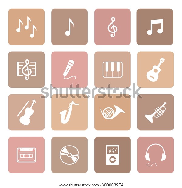 Music Icons Musical Icon Vector White Stock Vector Royalty Free