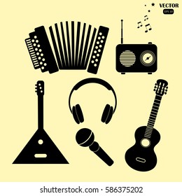 music icons, musical instruments