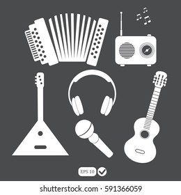 music icons, musical instruments