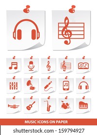 Music Icons on Stick Notes.