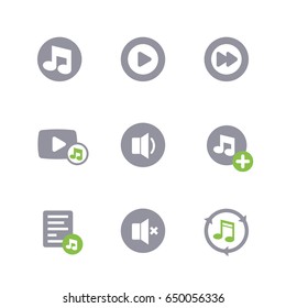 music icons on white