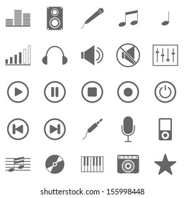 Music icons on white background, stock vector