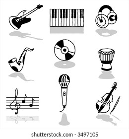 Music icons - others of same series : http://www.shutterstock.com/lightboxes.mhtml?lightbox_id=498997