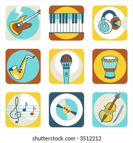 Music icons - others of same series : http://www.shutterstock.com/lightboxes.mhtml?lightbox_id=499006