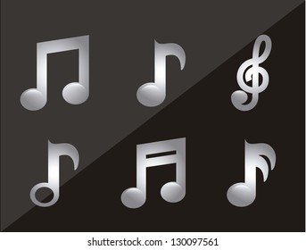 music icons over black background. vector illustration