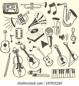 music icons over pink background vector illustration 