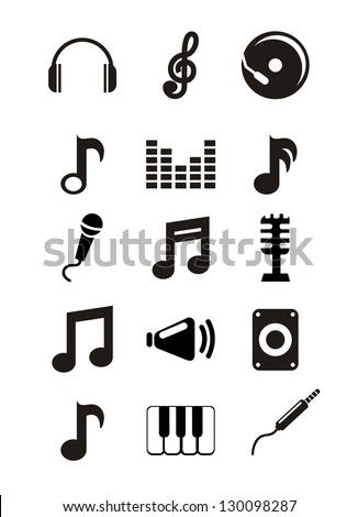 music icons over white background. vector illustration