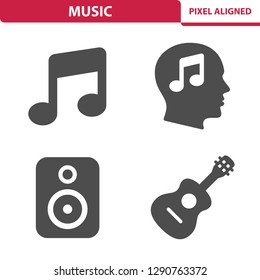 Music Icons. Professional, pixel perfect icons, EPS 10 format.