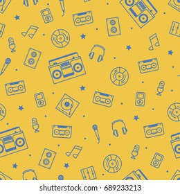 Music icons seamless pattern