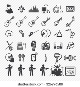 Music Icons set 2. illustration eps10