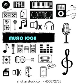 Music icons set.