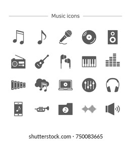 Music icons set.