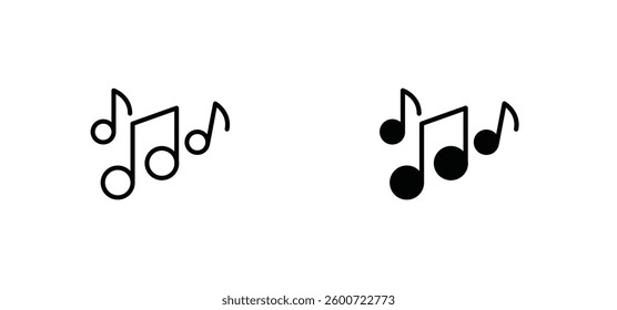 music icons set for apps and web ui designs. simple isolated graphics.