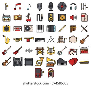 Music Icons Set Collection Kit