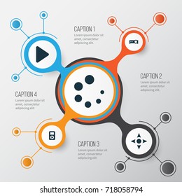 Music Icons Set. Collection Of Presentation, Waiting, Arrow And Other Elements. Also Includes Symbols Such As Arrow, Button, Variety.