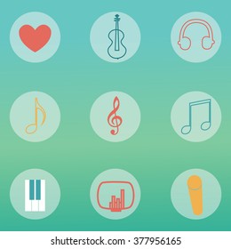 Music icons set eps 10 vector