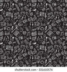 Music icons set. Hand drawn vector illustration.