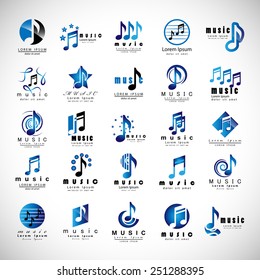 Music Icons Set - Isolated On Gray Background - Vector Illustration, Graphic Design, Editable For Your Design  