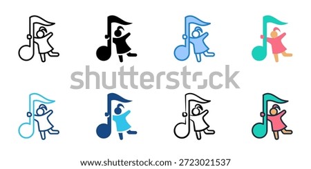 Music icons set multiple style collection. Editable stroke 
