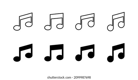 Music icons set. note music sign and symbol