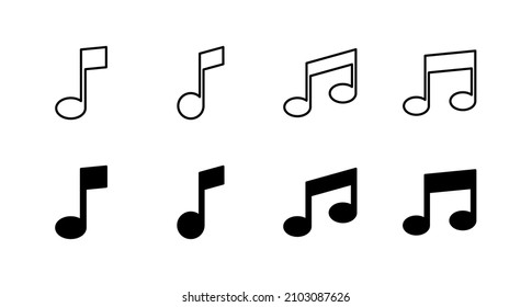 Music icons set. note music sign and symbol