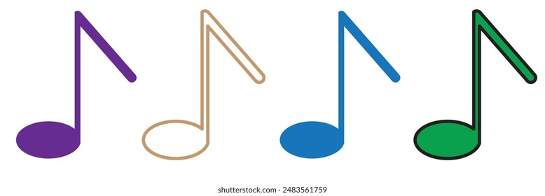 Music icons set. note music sign and symbol