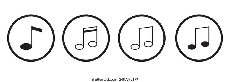 Music icons set. note music sign and symbol