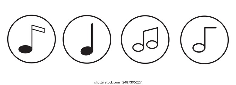 Music icons set. note music sign and symbol