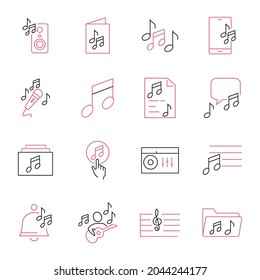 Music icons set.  Music pack symbol vector elements for infographic web