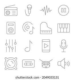 music icons set. music  pack symbol vector elements for infographic web