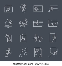 music icons set. music pack symbol vector elements for infographic web