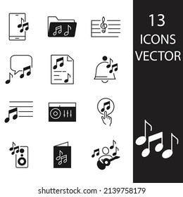 music icons set . music pack symbol vector elements for infographic web