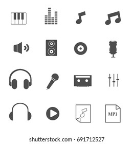 Music icons set vector