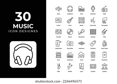 Music Icons Set vector design