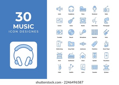 Music Icons Set vector design