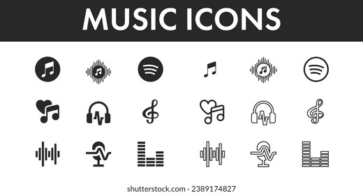 Music icons set vector design