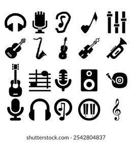 Music Icons set vector illustration