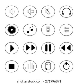 Music icons set vector illustration