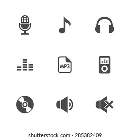 Music icons set. Vector illustration