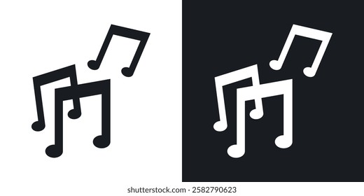 Music icons set vectors black and colored style