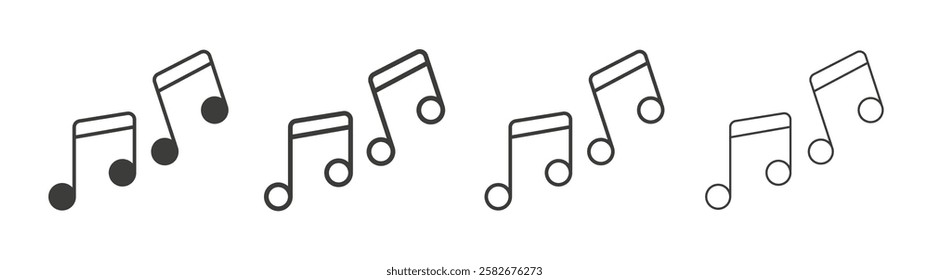 Music icons set vectors graphic designs