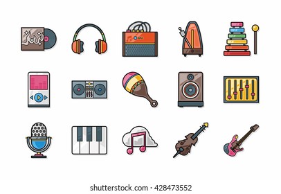 Music icons set,eps10