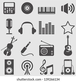 Music icons set.Vector