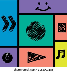 Music icons seymbol and pattern 