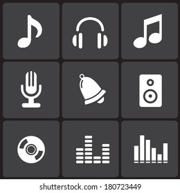 Music Icons & Simbols. Abstract vector illustration.