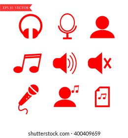 Music icons, simple and thin design
