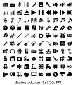 Music icons. Simple vector icons set